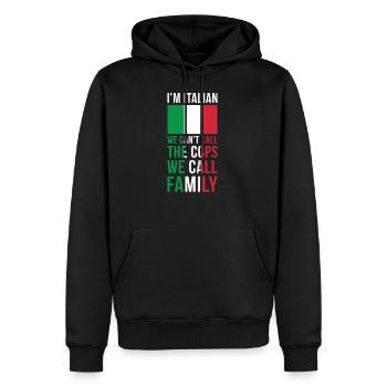 Drapeau Italie Drapeau Drôle Drapeau Mafia Dire Italienne - Sweat à capuche Premium bio Homme - noir - Devant - Nico (187cm)