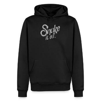 Snake it off snake lettering logo - Men’s Premium Organic Hoodie - black - Front - Nico (187cm)