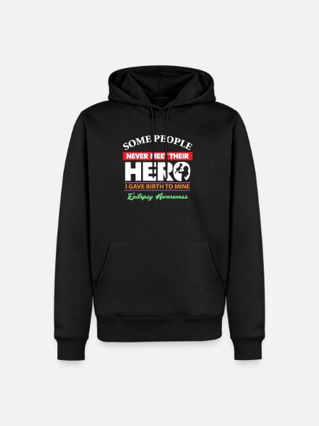 Épilepsie Conscience - J’aime mon enfant - Sweat à capuche Premium bio Homme - noir