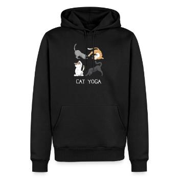 Cats Yoga Meditation Cat lovers gift - Men’s Premium Organic Hoodie - black - Front - Nico (187cm)