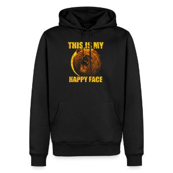 Ours Grizzly Heureux - Sweat à capuche Premium bio Homme - noir - Devant - Nico (187cm)