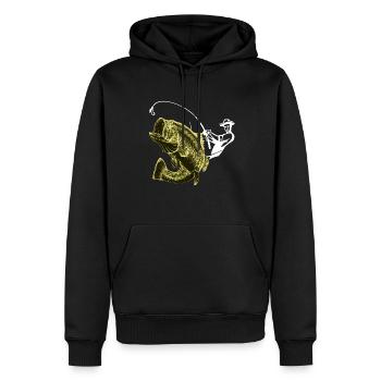 Angeln Angler Fisch - Männer Premium Bio Hoodie - Schwarz - Vorne - Nico (187cm)