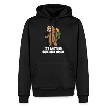Paresseux randonnée Wanderlust Go cadeau de camping - Sweat à capuche Premium bio Homme - noir - Devant - Nico (187cm)