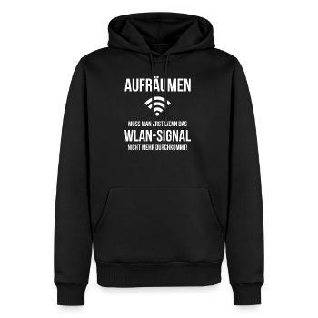 Internet Wi-Fi blague Adolescent - Sweat à capuche Premium bio Homme - noir - Devant - Nico (187cm)