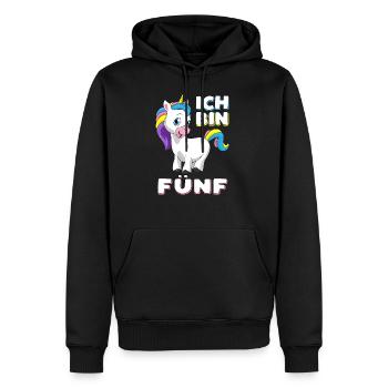 Ich bin 5 Jahre Einhorn 5. Geburtstag Geschenk - Männer Premium Bio Hoodie - Schwarz - Vorne - Nico (187cm)