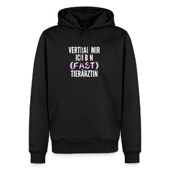 Fast Tierärztin - Männer Premium Bio Hoodie - Schwarz - Vorne - Nico (187cm)