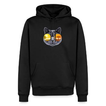 Lunettes de soleil cool cadeau de chat britannique shorthair - Sweat à capuche Premium bio Homme - noir - Devant - Nico (187cm)