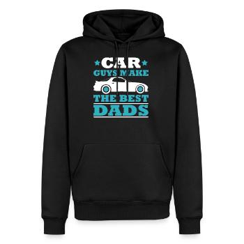 Voiture papa - voiture - chemise - Sweat à capuche Premium bio Homme - noir - Devant - Nico (187cm)