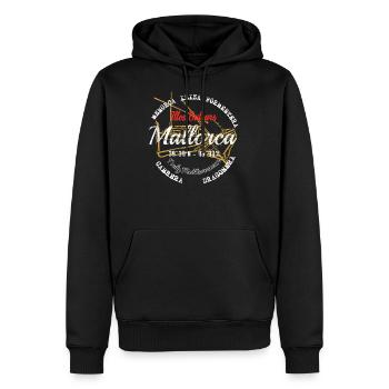Majorque: insel méditerranéen dans le son. - Sweat à capuche Premium bio Homme - noir - Devant - Nico (187cm)
