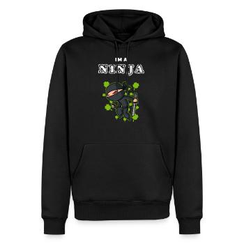 Ninja - Männer Premium Bio Hoodie - Schwarz - Vorne - Nico (187cm)