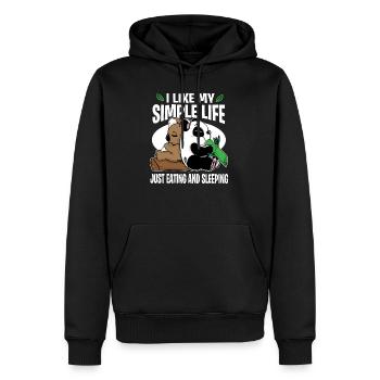 Panda Koala Bear Lazy Sleeping Eating Couch Gift - Men’s Premium Organic Hoodie - black - Front - Nico (187cm)