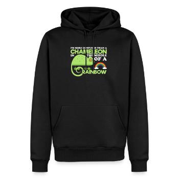 Chameleon Rainbow Confuses Bright Colors - Men’s Premium Organic Hoodie - black - Front - Nico (187cm)