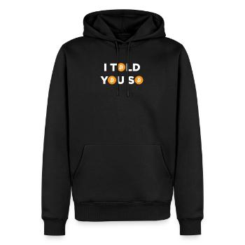 I Told You So Bitcoin print - I Told You So - Men’s Premium Organic Hoodie - black - Front - Nico (187cm)