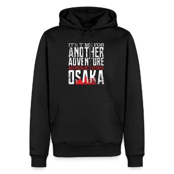 Osaka - Männer Premium Bio Hoodie - Schwarz - Vorne - Nico (187cm)