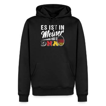 Deutschland Flagge Deutsch Fahne Geschenk DNA - Männer Premium Bio Hoodie - Schwarz - Vorne - Nico (187cm)