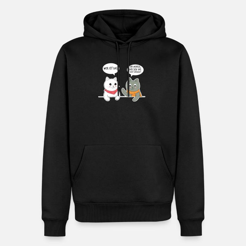 Des chats T-shirt Qui c’est ? C’est un - Sweat à capuche Premium bio Homme - noir