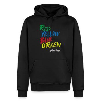 Psychology Humor Color Test Intelligence Shirt - Men’s Premium Organic Hoodie - black - Front - Nico (187cm)
