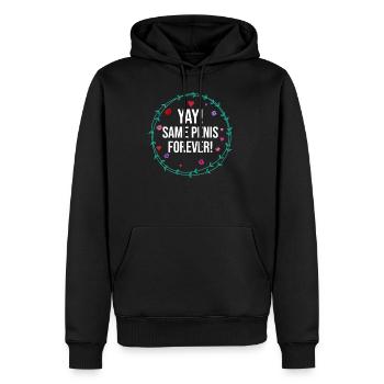Yay Same Penis Forever Shirt JGA Bachelor Drôle - Sweat à capuche Premium bio Homme - noir - Devant - Nico (187cm)