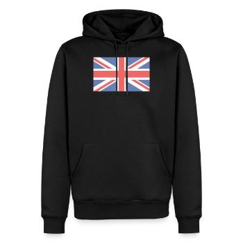 Union Jack UK Britain Flag - Men’s Premium Organic Hoodie - black - Front - Nico (187cm)