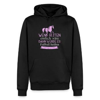 Reiten Fußball - Männer Premium Bio Hoodie - Schwarz - Vorne - Nico (187cm)