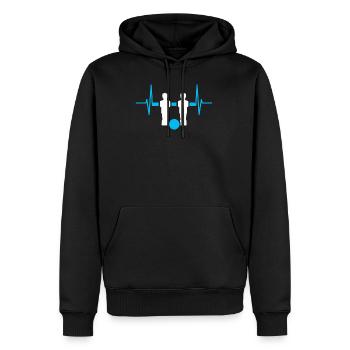 Tischkicker T-Shirt Tischfußball Herzschlag - Männer Premium Bio Hoodie - Schwarz - Vorne - Nico (187cm)