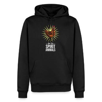 Poulet fermier poules cadeau chuchoteur poulet coq - Sweat à capuche Premium bio Homme - noir - Devant - Nico (187cm)