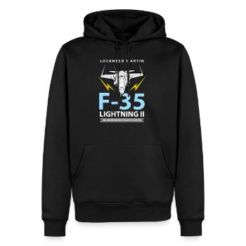 Kampfjet F-35 Lightning II Tarnkappenjäger - Männer Premium Bio Hoodie - Schwarz - Vorne - Nico (187cm)