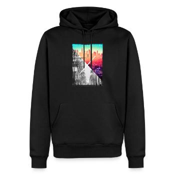 Ville de rêves - Sweat à capuche Premium bio Homme - noir - Devant - Nico (187cm)