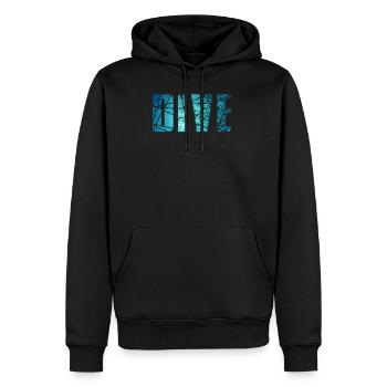 DIVE - Men’s Premium Organic Hoodie - black - Front - Nico (187cm)