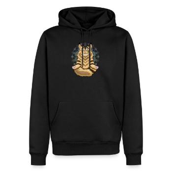 Maine Coon Meditation Yoga Katze Freundin Geschenk - Männer Premium Bio Hoodie - Schwarz - Vorne - Nico (187cm)