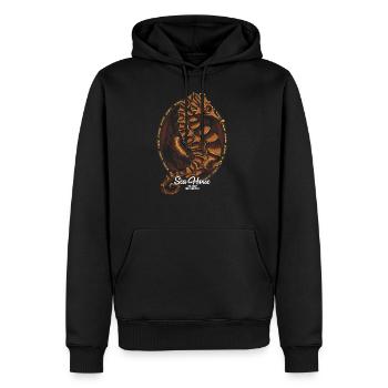 Seepferdchen - Männer Premium Bio Hoodie - Schwarz - Vorne - Nico (187cm)