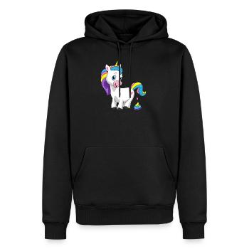 Einhorn Regenbogen Scheiße Einhornkacke Geschenk - Männer Premium Bio Hoodie - Schwarz - Vorne - Nico (187cm)