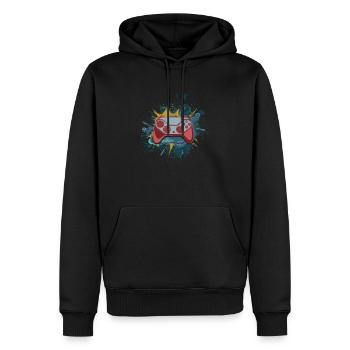 Gaming - Sweat à capuche Premium bio Homme - noir - Devant - Nico (187cm)