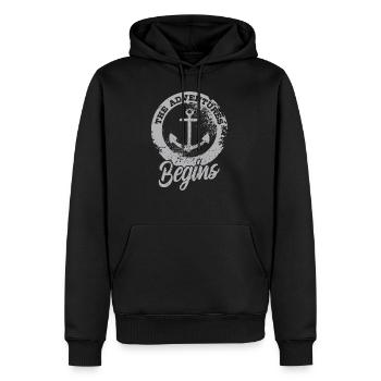 Maritim - Männer Premium Bio Hoodie - Schwarz - Vorne - Nico (187cm)