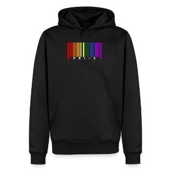 LGBT Gay Pride Schwul Lesbisch Love Barcode - Männer Premium Bio Hoodie - Schwarz - Vorne - Nico (187cm)