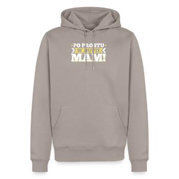 En langue polonaise, Polonais Polska polonais - Sweat à capuche Premium bio Homme - taupe - Devant - Nico (187cm)
