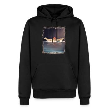 Papillon nageant flotteur cadeau - Sweat à capuche Premium bio Homme - noir - Devant - Nico (187cm)