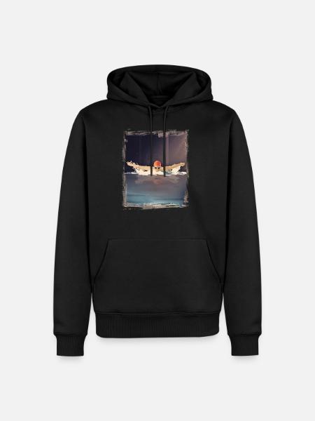 Butterfly swimming gift float - Men’s Premium Organic Hoodie - black