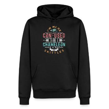 Chamäleon - Männer Premium Bio Hoodie - Schwarz - Vorne - Nico (187cm)