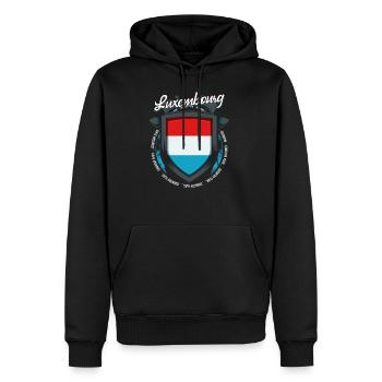 Luxembourg - Sweat à capuche Premium bio Homme - noir - Devant - Nico (187cm)