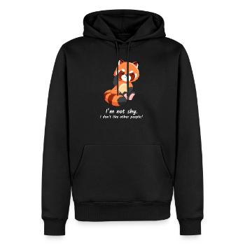Red Panda pas timide cadeau de déclaration - Sweat à capuche Premium bio Homme - noir - Devant - Nico (187cm)
