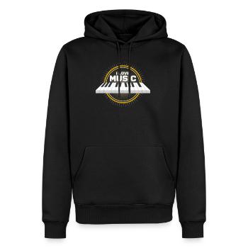 Piano - Männer Premium Bio Hoodie - Schwarz - Vorne - Nico (187cm)