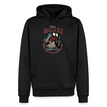 Gamer - Men’s Premium Organic Hoodie - black - Front - Nico (187cm)