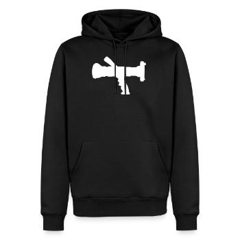 Feuerwehr Tuyau à jet creux - Sweat à capuche Premium bio Homme - noir - Devant - Nico (187cm)