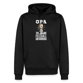 Opa 70. Geburtstag Fussball Geschenk - Männer Premium Bio Hoodie - Schwarz - Vorne - Nico (187cm)