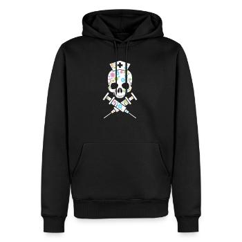 Krankenschwester Geschenkidee - Medizin Schädel. - Männer Premium Bio Hoodie - Schwarz - Vorne - Nico (187cm)
