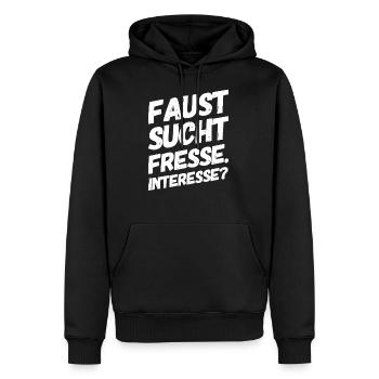 Provokation Lustige Sprüche Fresse - Männer Premium Bio Hoodie - Schwarz - Vorne - Nico (187cm)