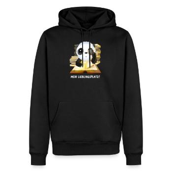 Panda Buch Bibliothek mein Lieblingsplatz Geschenk - Männer Premium Bio Hoodie - Schwarz - Vorne - Nico (187cm)