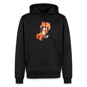 Panda rouge poing maléfique majeur panda ours cadeau - Sweat à capuche Premium bio Homme - noir - Devant - Nico (187cm)