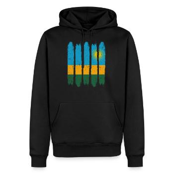 Rwanda - Sweat à capuche Premium bio Homme - noir - Devant - Nico (187cm)